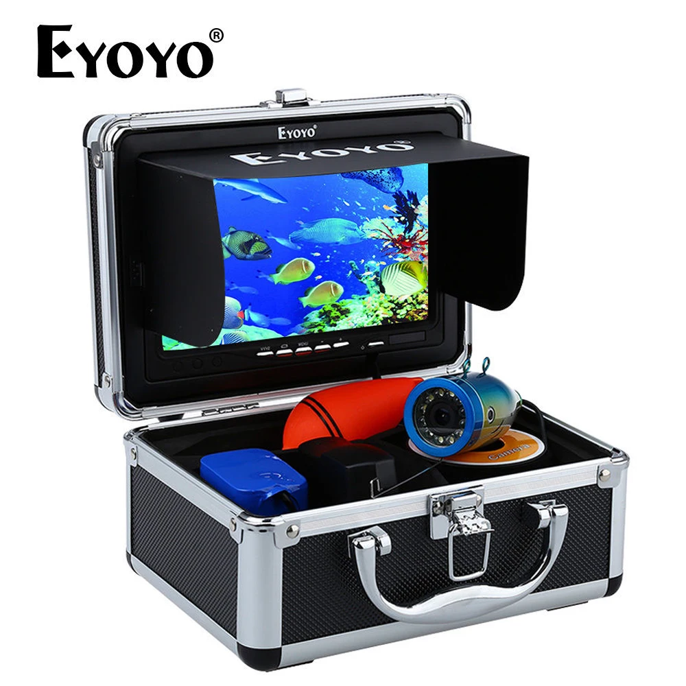 

Eyoyo Original 30M 1000TVL Fish Finder Underwater Fishing 7" Video Camera Monitor AntiSunshine Shielf Sunvisor Infrared IR LED