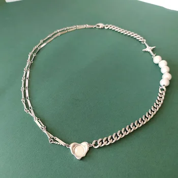 

2020 Fashion New Necklace Short Necklace Clavicle Chain Necklace Heart-Shaped Female