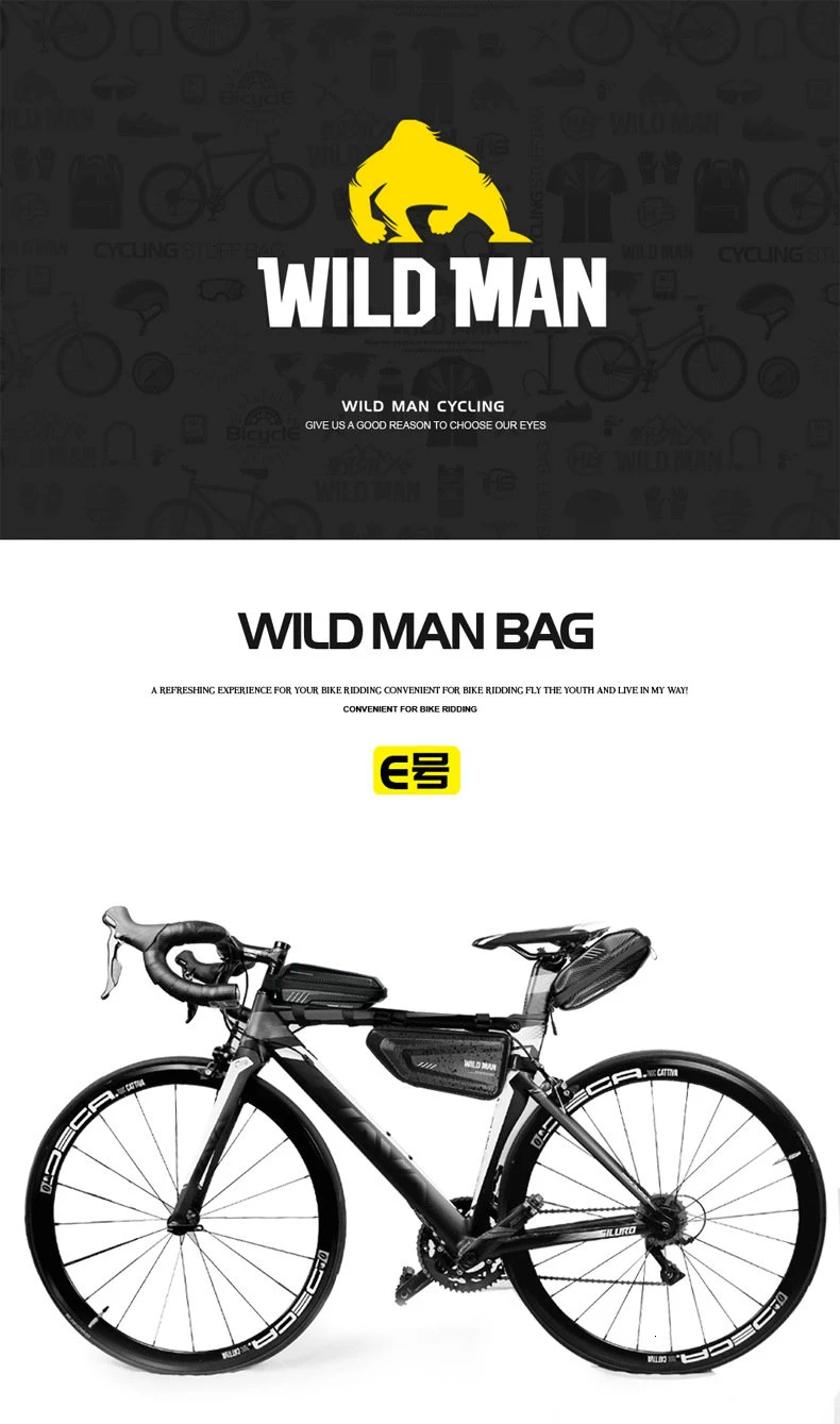 WILD MAN Bicycle Triangle Frame Bag Hard Shell Bike Bag for MTB Road Bike Front Tube Bag Waterproof Anti-press EVA Riding Pack (2)