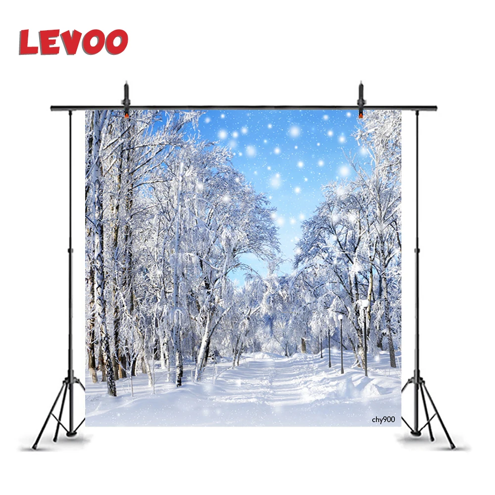 

LEVOO Winter Backdrop Snowy Forest Trees Snowfield Photography Background For Photo Studio Shoot Props Baby Portrait Photocall