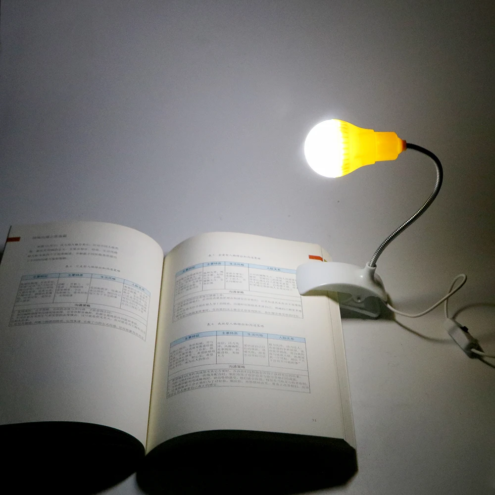 Creative Led Desk Lamp Flexible USB Clipper Clip Eye Protection Student Study Reading Light Portable Bedside Table Lamp