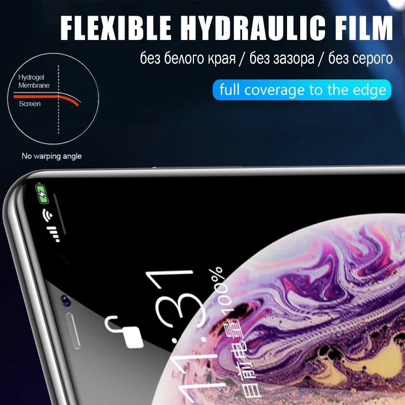20D полное покрытие изогнутая Гидрогелевая пленка для iPhone XR X XS 11 Pro MAX Защита экрана для iPhone 6 6s 7 8 Plus мягкая пленка не стекло