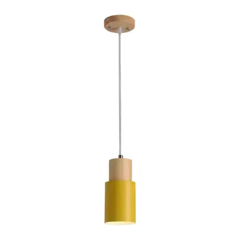 

E27 Ceiling Lamp Holder Hanging Light Socket Wood Pendant Base Simple Nordic Decor For Home Hotel Island Kitchen Q0KF