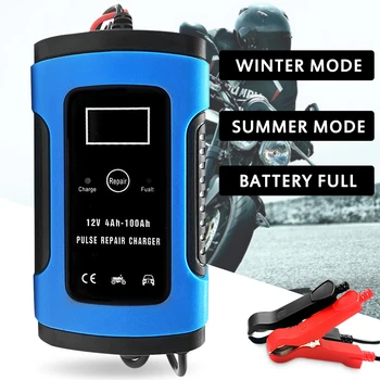 

12V For Pulse Repair Charger With Lcd Display Motorcycle Car Battery Charger Agm Gel Wet Lead Acid Battery Charger Car Charger