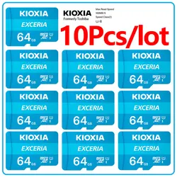 Toshiba Kioxia – carte mémoire Flash 64 go micro sd, haute vitesse de lecture 100 mo/s, 10 pièces/lot, U1 R100 C10 