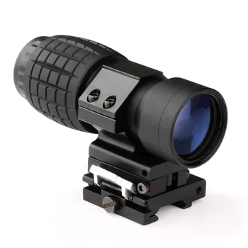

3X Magnifier Scope Compact Tactical Sight with Flip To 20mm Rifle Gun Rail Mount