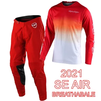 

2021 SE AIR RED Dirt Bike Gear Set Moto costume Motocross Jersey And Pant Top MX Jersey Set