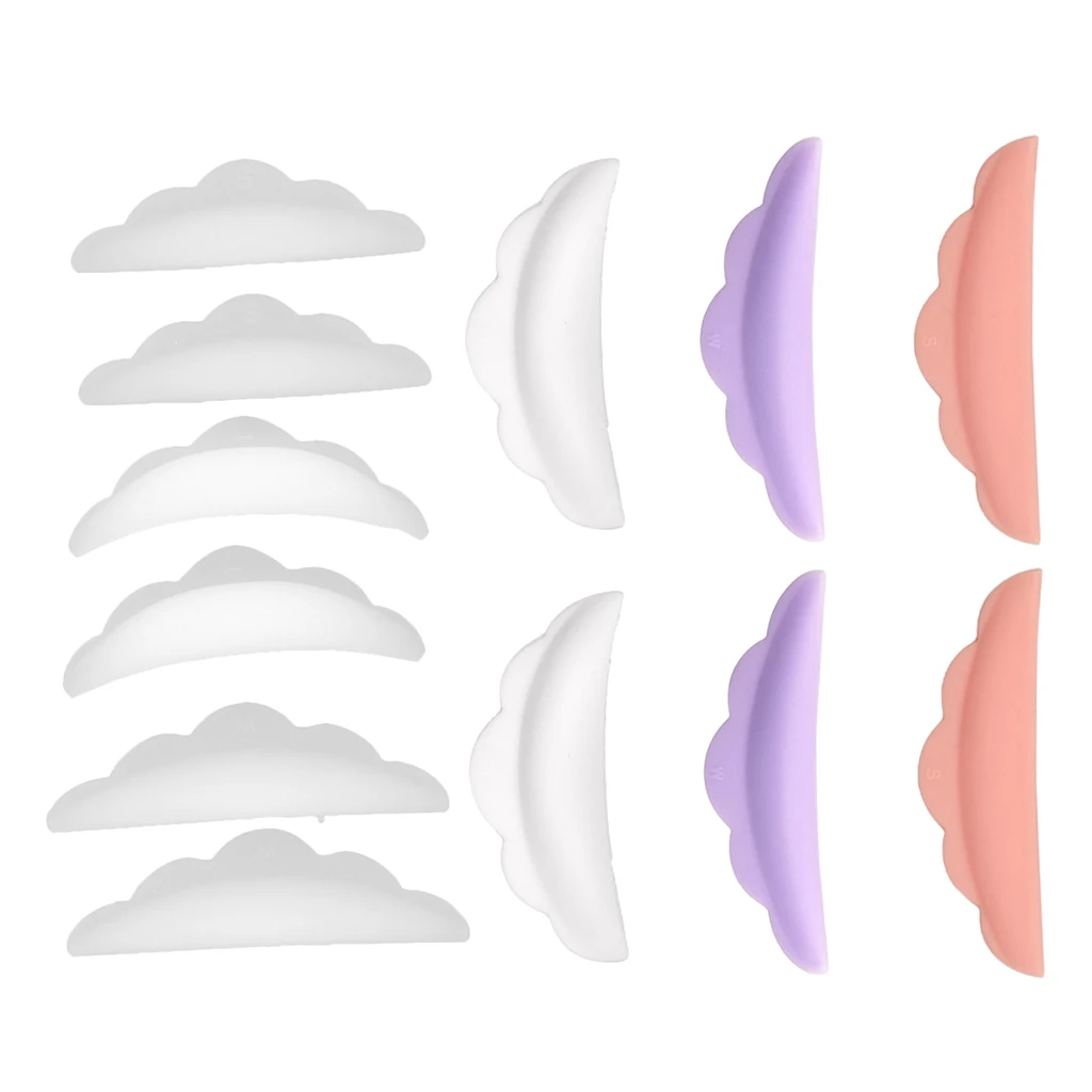 6 Pairs Silicone Lashes Perming Lift Shield Rods Guard Curler Pads, Individual Eyelash Extension Pads Gasket Holder Pallet Set