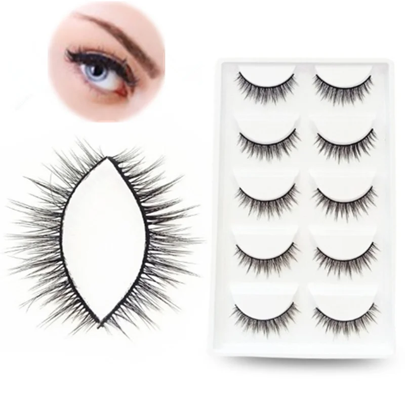 

5 Pairs Acrylic Hair Thick Natural Long False Eyelashes Charming Women Eye Makeup Eyelashes Extension Tools Sexy Fake Eyelashes
