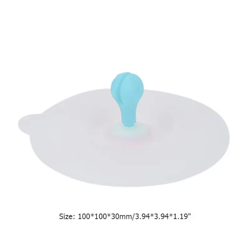 Silicone Cup Cover Tea Cup Suction Reusable Heat Resistant Sealed Cups Lid Cap High Temperature And Low Temperature Resistance - Цвет: Powder blue