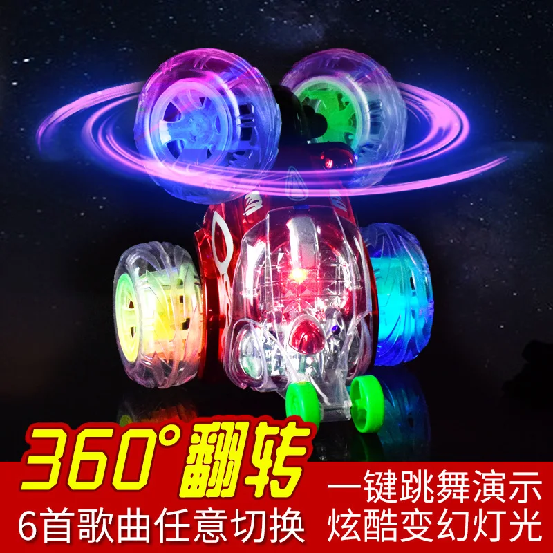

360-Degree Roll Stunt Dumpers Rechargeable Remote Control Car Large Size Music Light Electric CHILDREN'S Toy Car