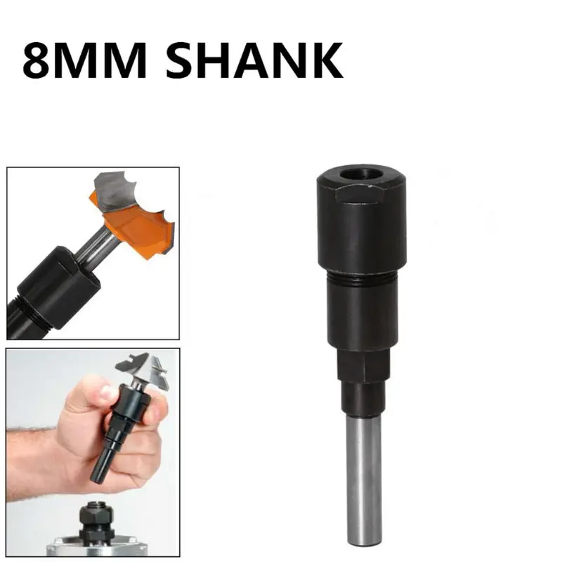 

8mm Shank Engraving Machine Extension Rod Milling Cutter Router Bit Extension Collet Black Hotselling 63HF