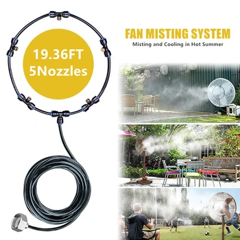

Mist Fan Ring Kit Water Sprayer Portable Mist Fog Machine Outdoor Patio Garden Greenhouse Cooling Fan Ring Cooling System