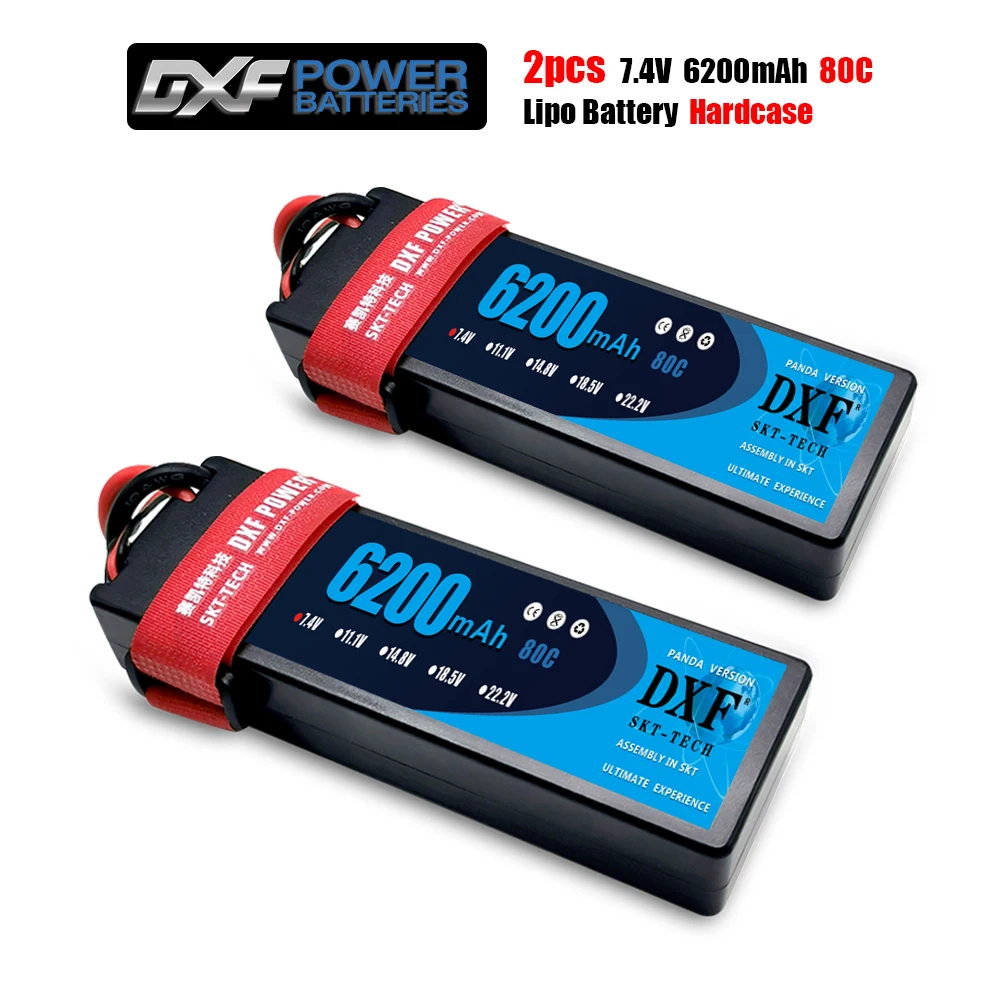 Литий-полимерный аккумулятор DXF 2S 7 4 в 6200 мАч 80C-160C XT60 запчасти для