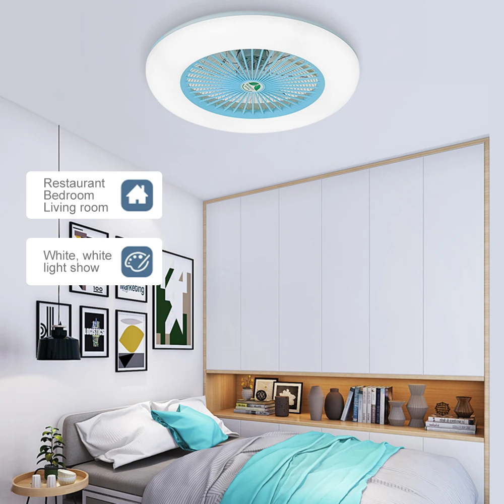 

LED Ceiling Light With Fan Adjustable Wind Speed Dimmable Ceiling Light with Remote Control for Bedroom Living Room Dining Room