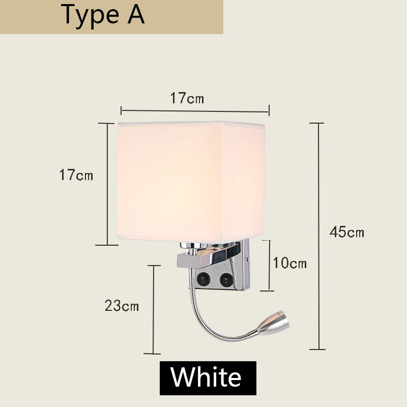 Modern Indoor LED Wall Lamp Creative Bedroom Bedside Sconce With Switch USB Interface Hotel Cloth Wall Lamp Bra wall lights indoor Wall Lamps