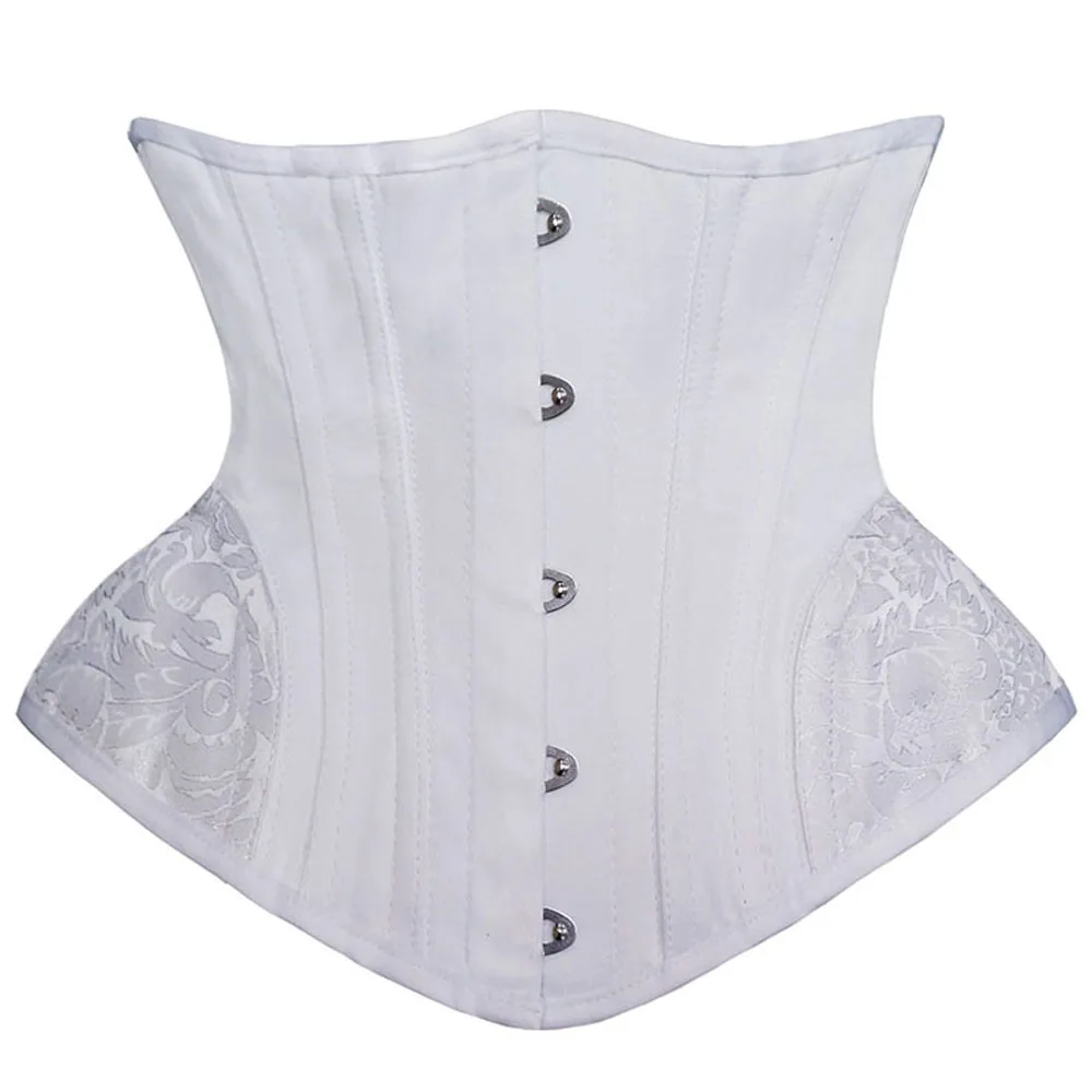 

Womens 16 Spiral Steel Boned Waist Trainer Underbust Corset Top Embroidery Corsets Shapewear Hourglass Corselet Gothic Bustiers