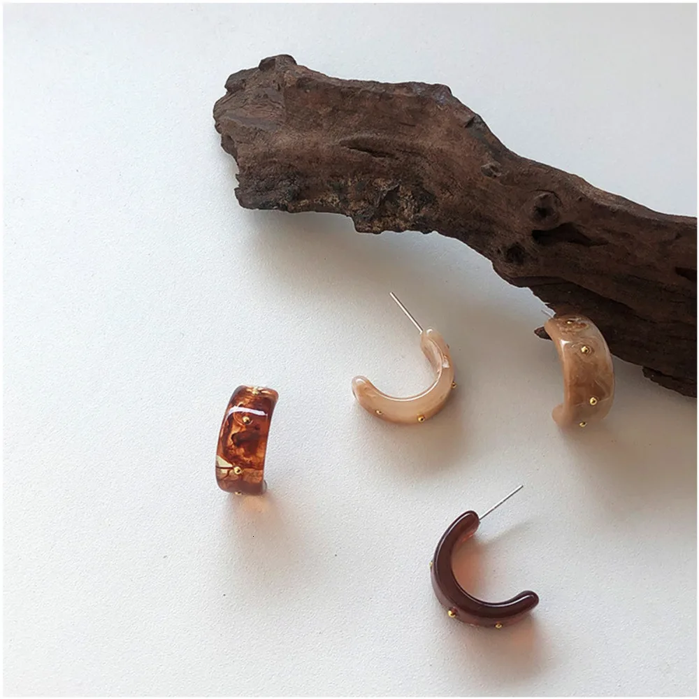 

2019 Hot Sale Acrylic Resin Leopard Hoop Earring Marble Texture For Women Fashion Tortoiseshell Geometry Acetate Party Jewelry