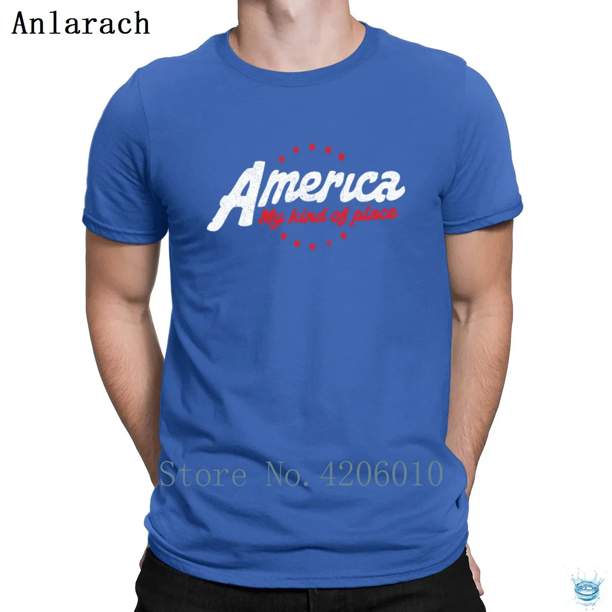 Американский вид места Футболка Летний стиль Slim Fit Графический Хлопок футболка для мужчин Творческий аутентичный наряд наивысшего качества - Цвет: Royalblue