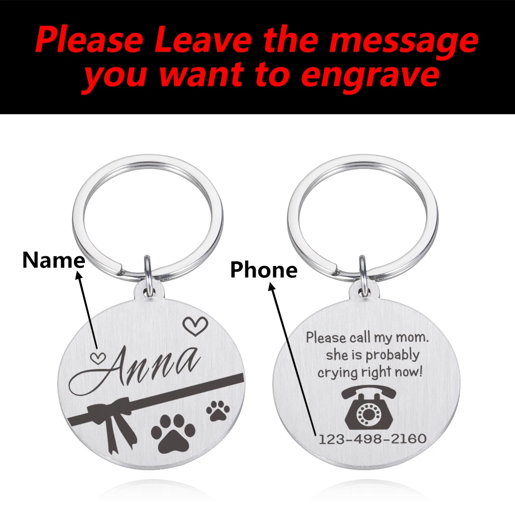 Personalizado Pet ID Tag, Gravado Nome Do