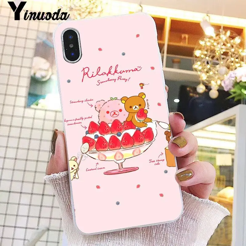 Yinuoda милый медведь Rilakkuma ТПУ Мягкий силиконовый чехол для телефона iPhone 8 7 6 6S Plus X XS MAX 5 5S SE XR 10 Чехол