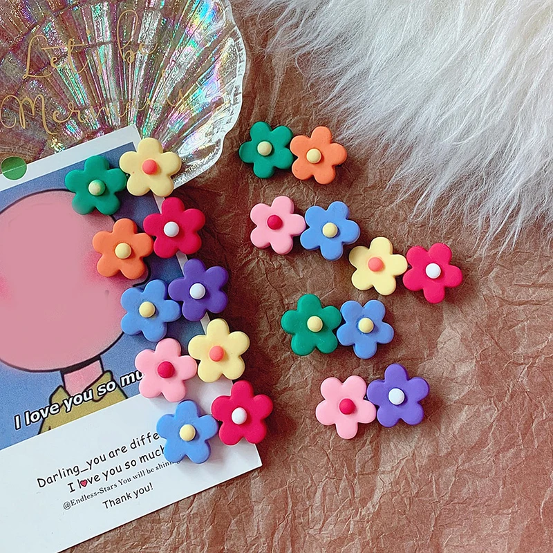1PC Candy Color Flower Hairpins Resin Barrette simple Sweet Hair Clip for Girls high quality unique Women gift Hair Clips