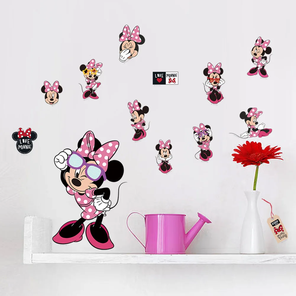 3D Cartoon Mickey Minnie Mouse baby wall sticker vinyl stickers kids rooms decoration wall stickers self adhesive wall stickers vinyl stickers vinyl wall stickers self adhesive stickers