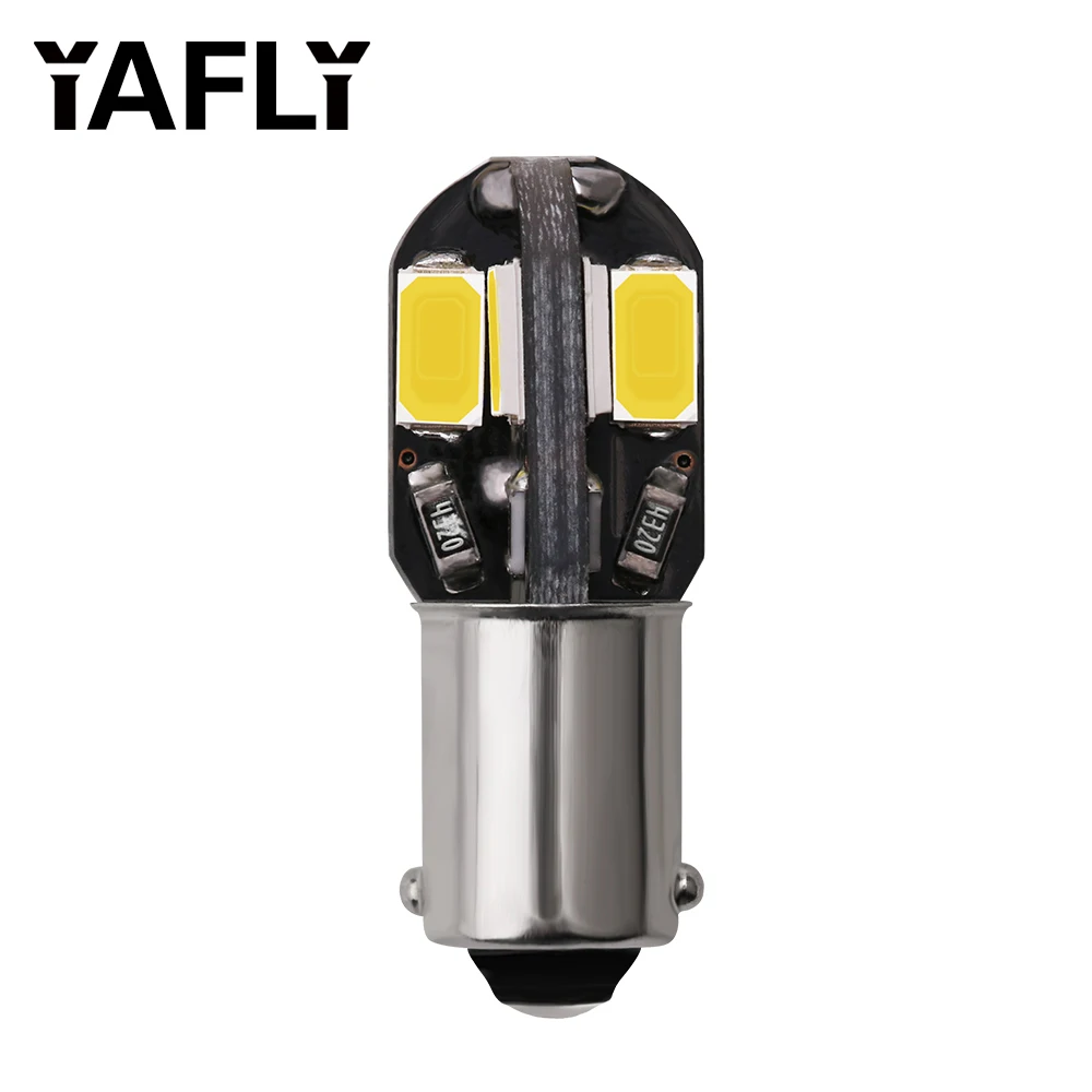 

YAFLY BA9S Car Led Lights 8SMD 5060 Car lamp DC12V Warm White Color For Auto styling Car Lamp License Plate Bulbs Width Lights