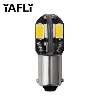

YAFLY BA9S Car Led Lights 8SMD 5060 Car lamp DC12V Warm White Color For Auto styling Car Lamp License Plate Bulbs Width Lights