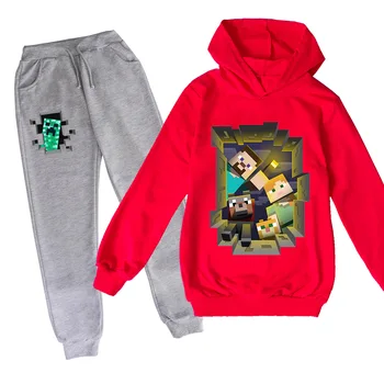 

2020 Minecrafters Kid Set Sport New Autumn Fashion Sweatshirt Set Baby Clothes Long Sleeve Shirt+Pants Boys Clothing Sets Kids