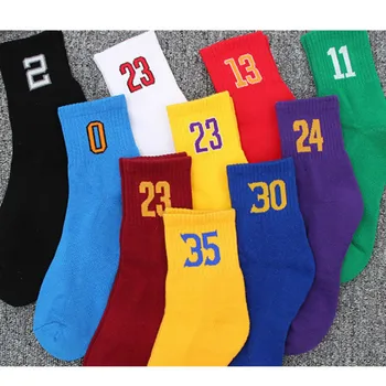 

Basketball Number Socks Men Women Cycling Sock Breathable Digital Pattern Basketball Socks Protect Feet Running Sport Socks
