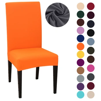 

Solid Color Chair Cover Spandex Stretch Elastic Slipcovers Chair Covers White For Dining Room Banquet Hotel Kitchen Chair Cover