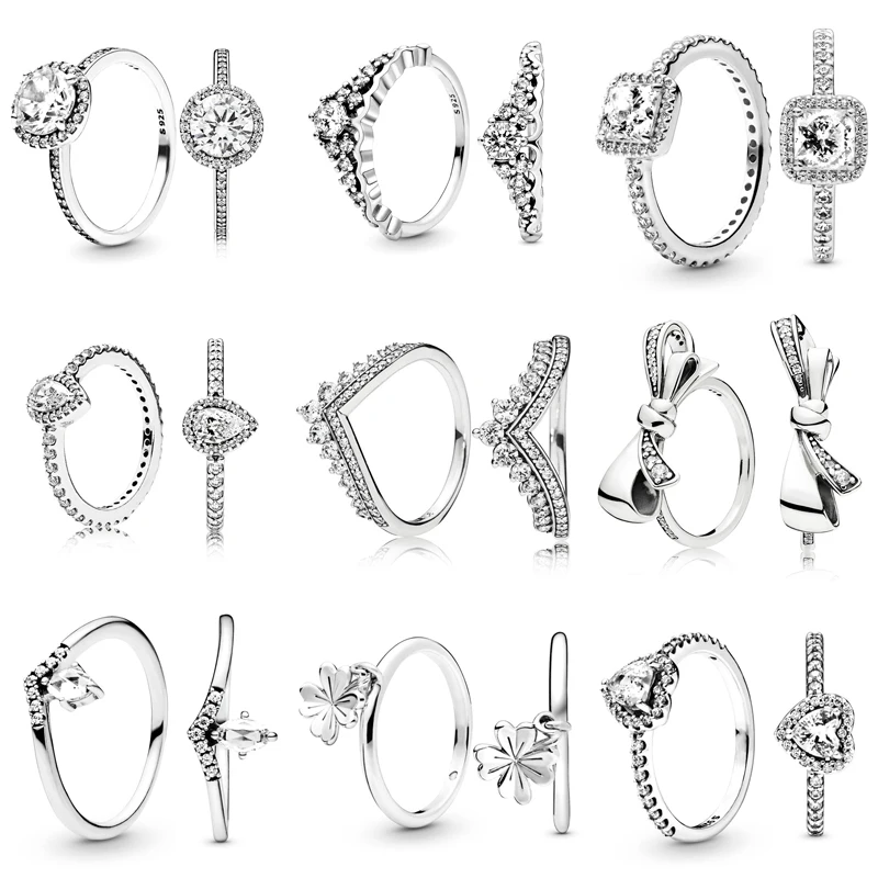 Wedding Rings Womens Ring Finger Rings Ring Jewelry Jewelry Rings Women Wedding Jewelry Charm Fashion Crown Princess Wish Bone Finger Rings Bow-knot Ring