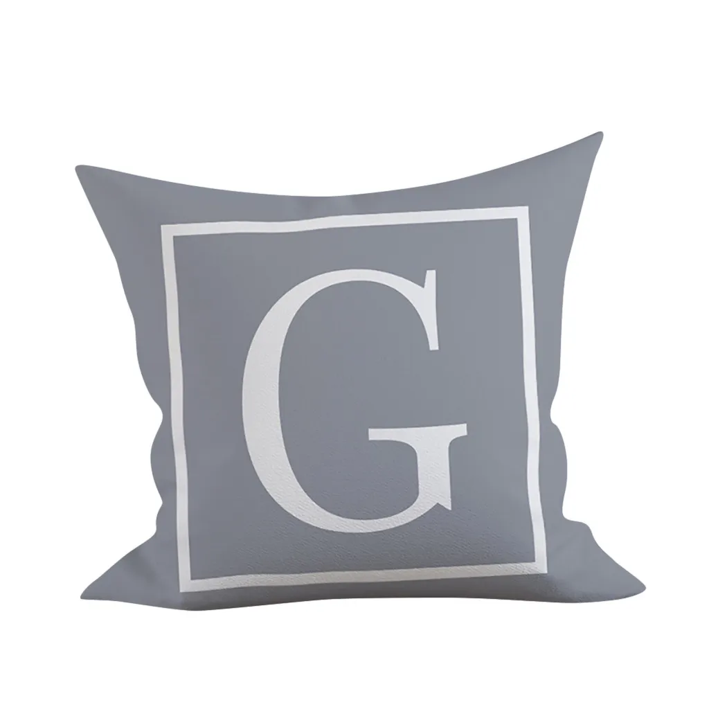 Simple Letter Cushion Cover English Alphabet Decorative Throw Pillowcase Polyester Pillow Cover sofa car bed Decoration наволоч