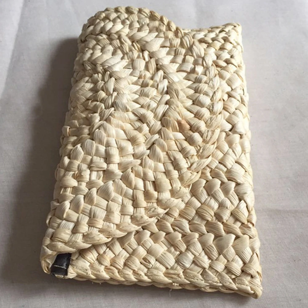 Fashion Women Boho Straw Knitted Clutch Braided Handbag Purses Summer Beach Bag Purse Holder
