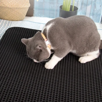 

Pet Cat Litter Collect Mat EVA Double Layer Cat Litter Bottom Waterproof Non-slip Pet Litter Cat Mat Trapper Pad Smooth Surface