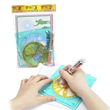 Креативные Детские игрушки Обучающие спирографы Набор для рисования цветы кривой Калибр канцелярские принадлежности Рисование Фэнтези Цветы