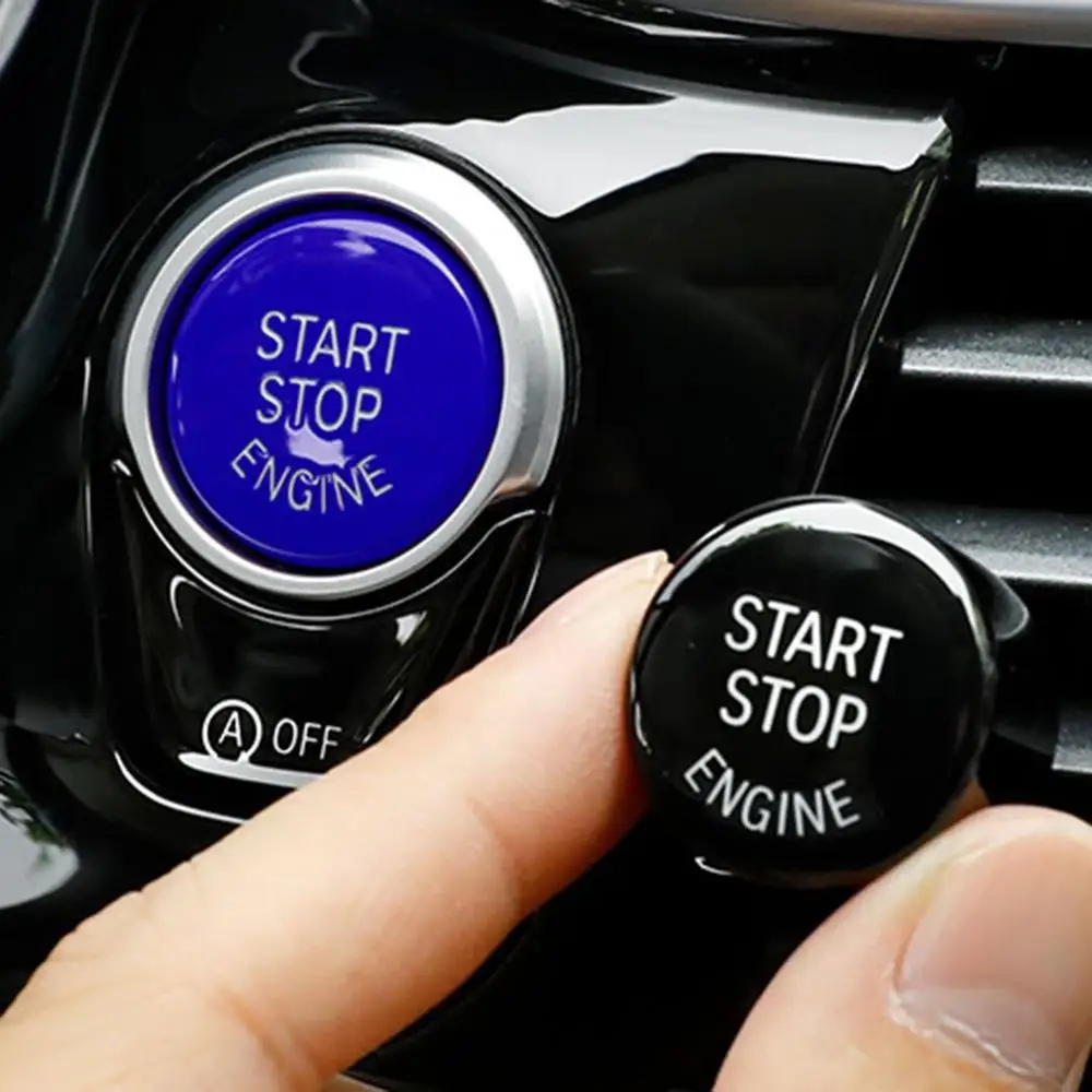 Автомобильный двигатель кнопка включения стоп замена крышки подходит для BMW 3 серии E60 E70 E71 E90 E92 прямые замены - Цвет: Синий