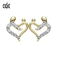 Cdeから 925 スターリングシルバーイヤリングクリスタルで装飾ラウンドスタッドピアスファッション耳のジュエリーギフト(China)