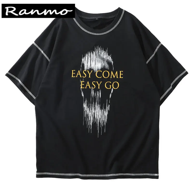 

Creative Easy Come Easy Go Print Short Sleeve Tees Shirts Streetwear Mens 2020 Hip Hop Casual Punk Rock Tshirts Tops