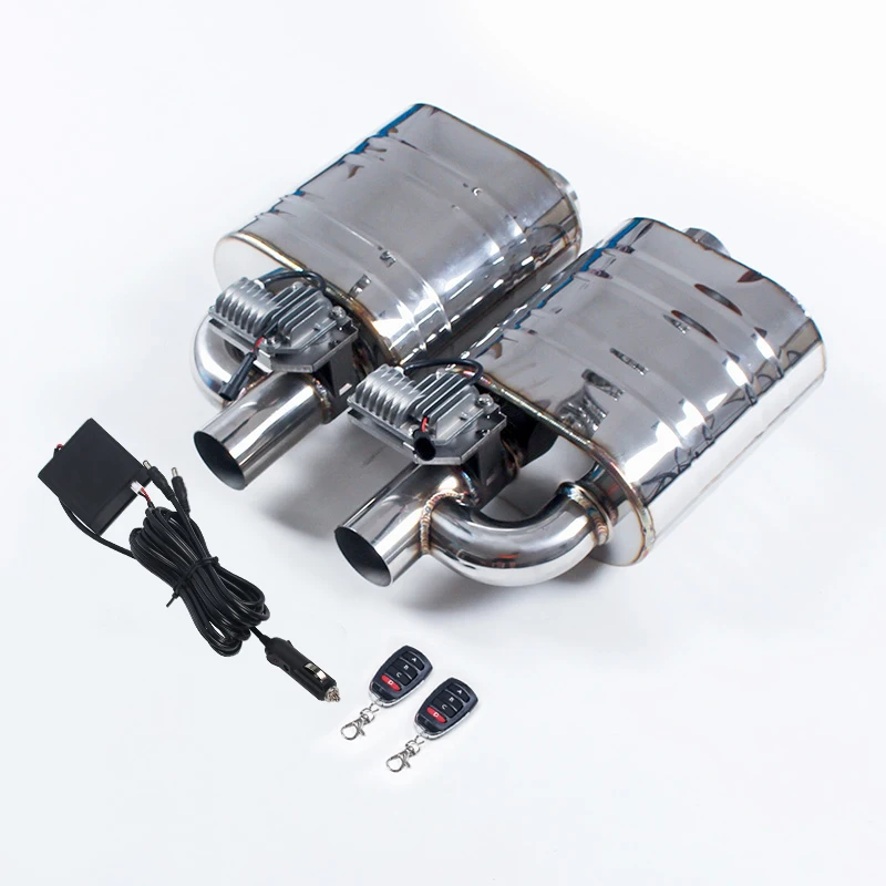 Double Valve Muffler Electric Exhaust Silencer 1 Inlet To 1 Outlet Muffler Remote Control