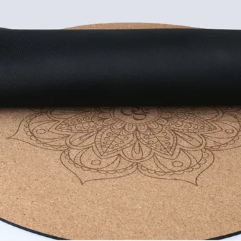 

Yoga Mat Little Round Cork Rubber 60x60cmx3mm Non Slip Yoga Cushion Meditation Cushion Pad Pilates Pad for Home Outdoor H7JP