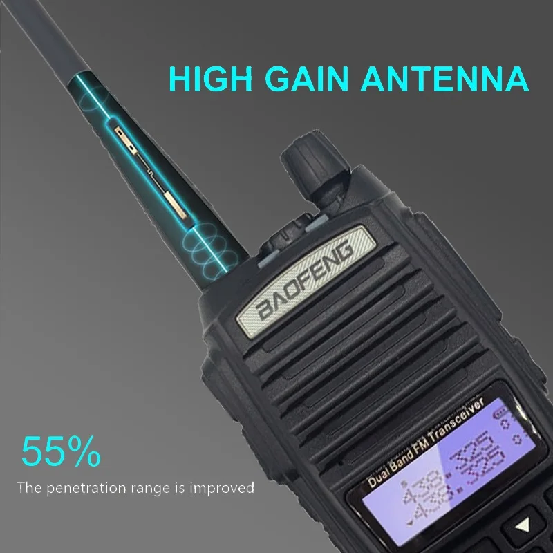 Портативная рация BAOFENG UV 82 приемопередатчик 8 Вт двойная PTT радиостанция VHF UHF