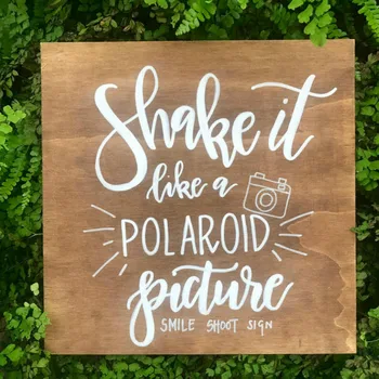 

Shake it like a Polaroid Picture Guestbook sign,Custom Wooden Welcome Sign for Weeding Decor,Unique Welcome Sign Customized Name