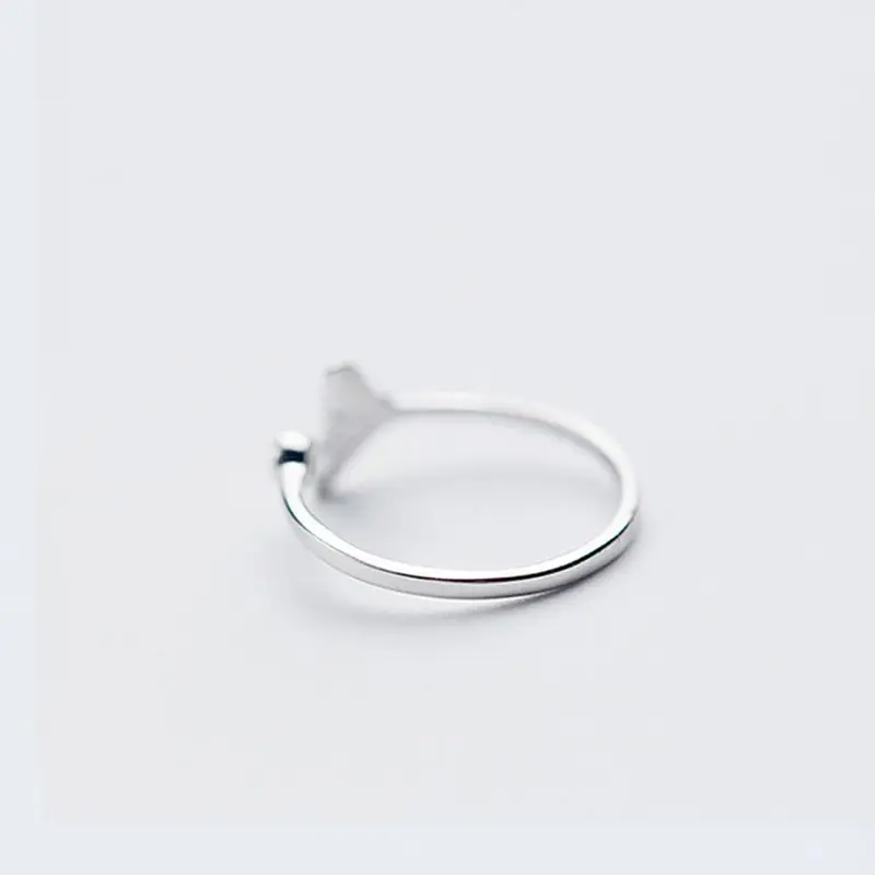 Exquisite Whale Tail Plain Band Ring Fish Earring Romantics Adjustable Opening Lover Rings Solid Ring Jewelry Gift 3
