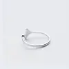 Exquisite Whale Tail Plain Band Ring Fish Earring Romantics Adjustable Opening Lover Rings Solid Ring Jewelry Gift 3