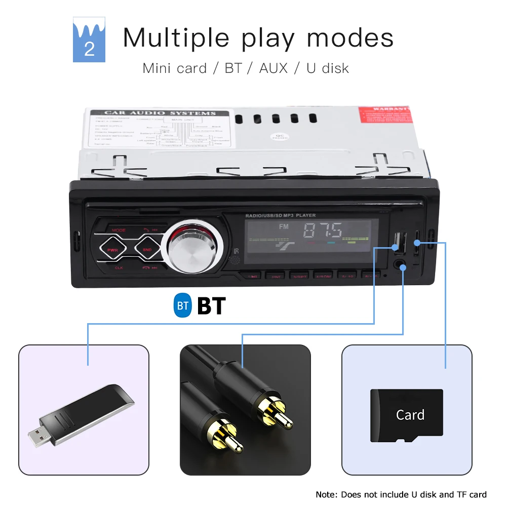 1788 12V автомобильный Bluetooth MP3 плеер стерео ресивер FM-радио/AUX IN, u-диск, tf-карта, музыкальный проигрыватель, вместо того, чтобы компакт-дисков хост Dvd радиоприемники