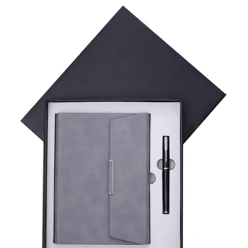 

Notebook A5 Leather Case Binder Can Fill the Notebook, 4 Business Card Pockets with Pen Holder, Stone Buckle, Pen