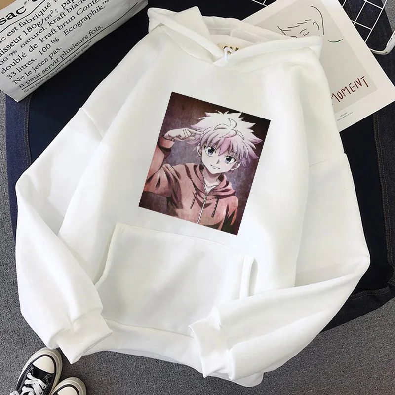 Осенне-зимние толстовки с принтом Hunter X повседневные топы мультяшным толстовка