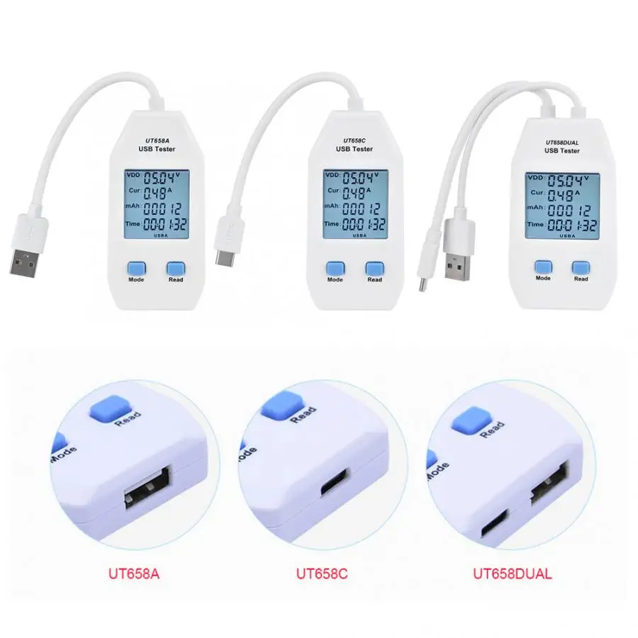 USB тестер UNI-T ЖК-детектор Вольтметр Амперметр мониторы цифровой измеритель мощности с датчиком тока для хранения данных